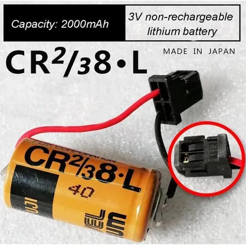 Miniatura 4 de (8-Pack) Compatible con Fuji CR2/3 8.L 2000mAh 3V PLC Batería de litio FDK CR2/38.L con enchufe negro