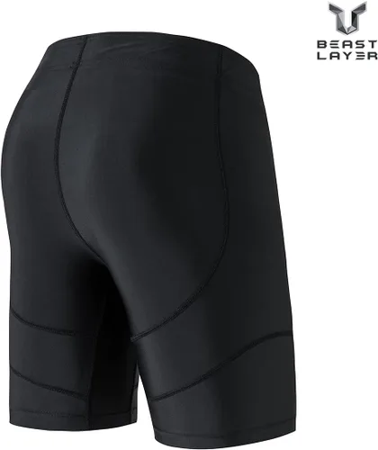 Miniatura 2 de HUGE SPORTS Pantalones cortos de natación de compresión para hombre, traje de baño activo fresco y seco, pantalones cortos de entrenamiento, mallas