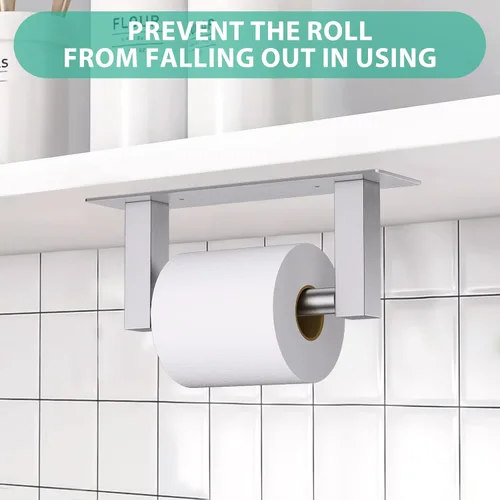 Miniatura 5 de Soporte de papel higiénico de níquel cepillado para baño, montaje en pared, dispensador de papel higiénico comercial de acero inoxidable, soporte