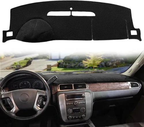 Alfombrilla para tablero compatible con GMC Yukon Sierra SLT Denali 2007-2014, Chevy Chevrolet Silverado 1500 2500HD 3500HD LTZ/Avalanche/Suburban