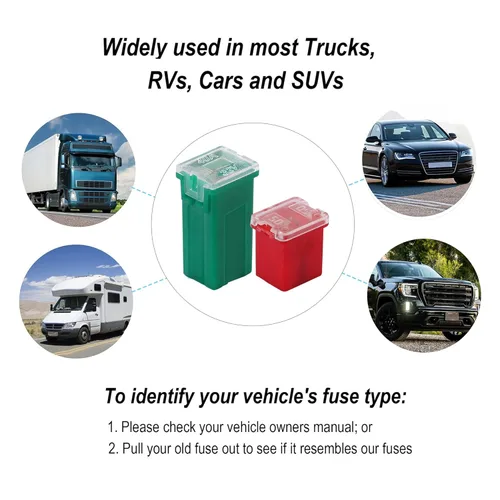 Miniatura 3 de Kit de surtido de 30 fusibles para automóviles, fusibles automotrices de perfil alto y bajo en forma de caja para camiones, coches, vehículos