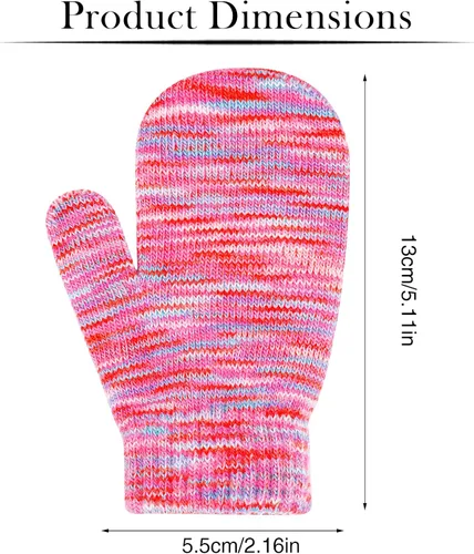 Miniatura 2 de ONESING 5 pares de guantes negros para bebés guantes cálidos para recién nacidos guantes de invierno para bebés y niñas