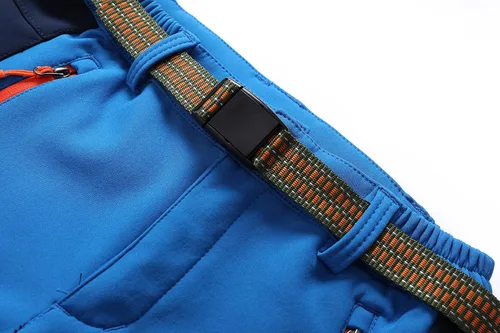 Miniatura 3 de Lelaki Pantalones de esquí de nieve impermeables para niños, pantalones de senderismo para exteriores, pantalones cálidos con forro polar