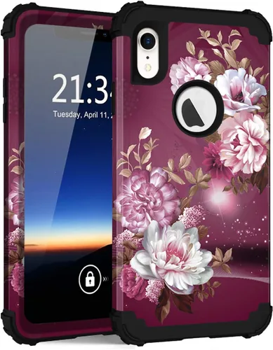 Miniatura 76 de Hocase Funda para iPhone SE 2022/2020, resistente a prueba de golpes, de plástico duro+goma de silicona, funda protectora híbrida para iPhone SE