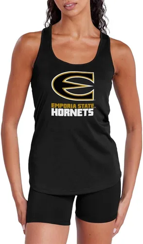 Miniatura 229 de Camiseta deportiva sin mangas oficial de NCAA Collegiate para mujer, con espalda cruzada, colección con logotipo primario