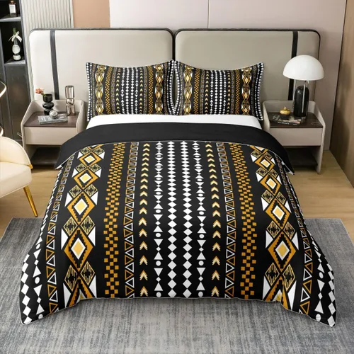 Miniatura 34 de Erosebridal Bohemian 100% Natural Cotton Duvet Cover Twin Country Southwestern Bedding Set Boho Aztec Arrows Diamond Comforter Cover Black Gray
