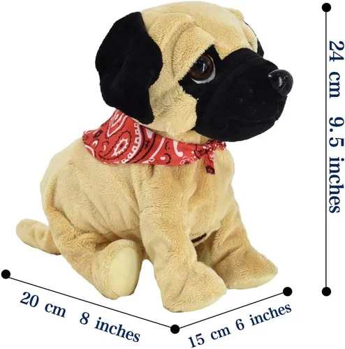 Miniatura 3 de WEofferwhatYOUwant Pug Daddy - Juguete interactivo de peluche robot para perros pequeños - Activado por tacto y sonido, 8 trucos realistas - Ladrar