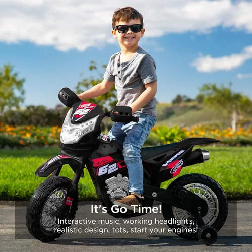 Miniatura 2 de Best Choice Products motocicleta eléctrica para niños de 6V con ruedas de apoyo, neumáticos con tracción, luces delanteras funcionales, velocidad