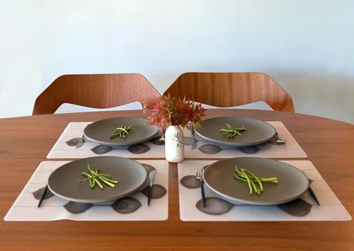 Miniatura 8 de Modern-Twist Mantel individual rectangular de silicona de 14 x 16 pulgadas, 100% silicona de grado alimenticio, estampado Asawa en niveles, paquete