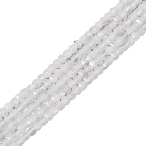 Cuentas curativas sueltas cuadradas de piedra lunar facetadas de 0.079 pulgadas (0.079 in) para hacer joyas de 15 pulgadas