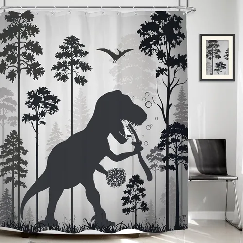 Miniatura 18 de Juego de cortinas de ducha divertidas con diseño de calavera y esqueleto de Halloween para baño, 60 pulgadas de ancho x 71 pulgadas de alto