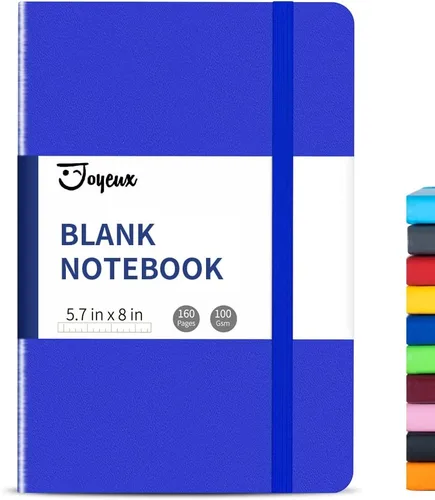 Miniatura 8 de JOYEUX - Libreta en blanco tipo diario, A5, 160 páginas, libros de bocetos gruesos de 100 Gsm, diario de tapa dura para escribir, 5.7 x 8 pulgadas
