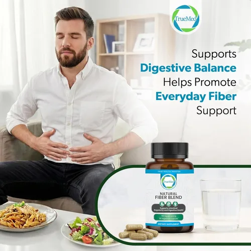 Miniatura 7 de Suplemento de fibra 3 en 1, mezcla orgánica de 750 mg con cáscara de psyllium, chía y semillas de lino, cápsulas de fibra a base de plantas