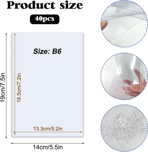 Miniatura 2 de Rainmae Paquete de 40 protectores rígidos de impresión de 5 x 7 pulgadas, protectores de hojas de plástico duro impermeables transparentes, fundas 5