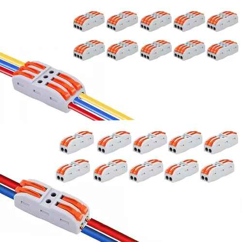 Miniatura 22 de Nineleaf Conectores de cable de palanca, conectores compactos de empalme de alambre en línea, terminales eléctricos modulares reutilizables 1 en 1