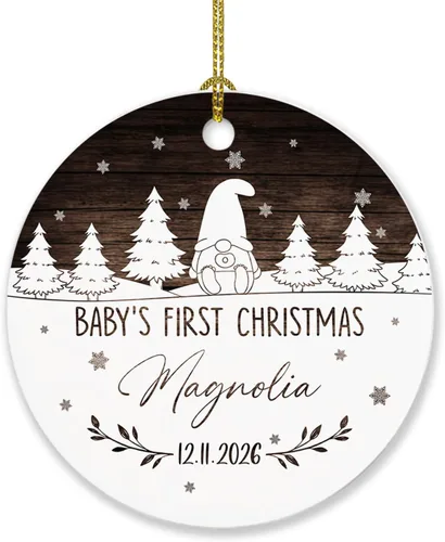 Miniatura 9 de Adorno de Navidad de la segunda Navidad del bebé 2026, marco de fotos de corona, adorno de segunda Navidad para papá, mamá, nombre de bebé
