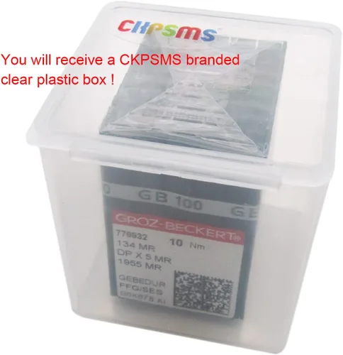 Miniatura 3 de GROZ-BECKERT - Aguja en caja de plástico transparente ckpsms - 100 GROZ-BECKERT GEBEDUR 134 MR / 135X5 MR agujas para máquina de acolchado