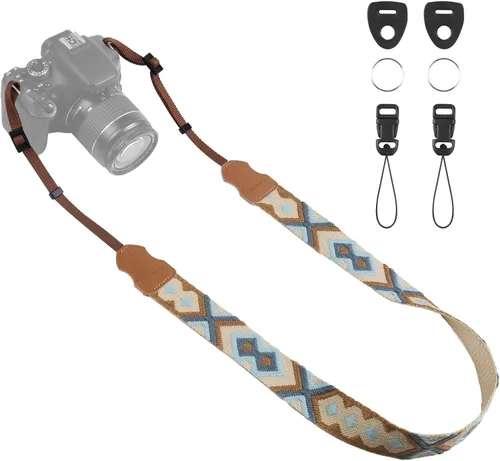 Miniatura 14 de Correa universal para cámara, correa para el cuello de la cámara, correas de hombro ajustables compatibles con Canon, Fujifilm, Nikon, Olympus