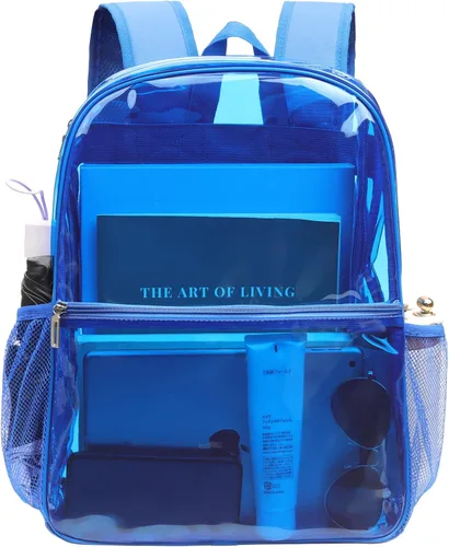 Miniatura 6 de REAWUL Mochila transparente resistente grande TPU mochilas transparentes, Azul, Moda