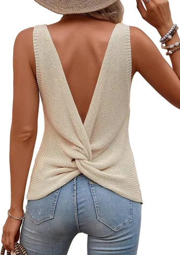 Miniatura 3 de Verdusa Chaleco de punto sin mangas con cuello en V para mujer