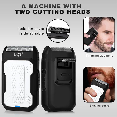Miniatura 7 de Juego de cortapelos y recortadora de barba profesional inalámbrica para hombres, pantalla LED y batería de larga duración, palanca ajustable