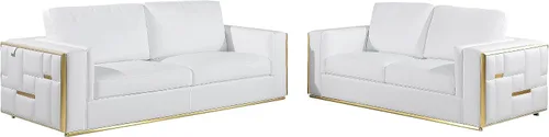 Miniatura 22 de Blackjack Furniture Catania - Moderno juego de sofá de cuero italiano de grano superior para sala de estar con marco de madera dura secada al horno