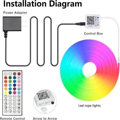 Miniatura 2 de Cuerda de luces LED de neón de 32.8 pies con aplicación/control remoto, diseño flexible de bricolaje, luces de neón de sincronización de música