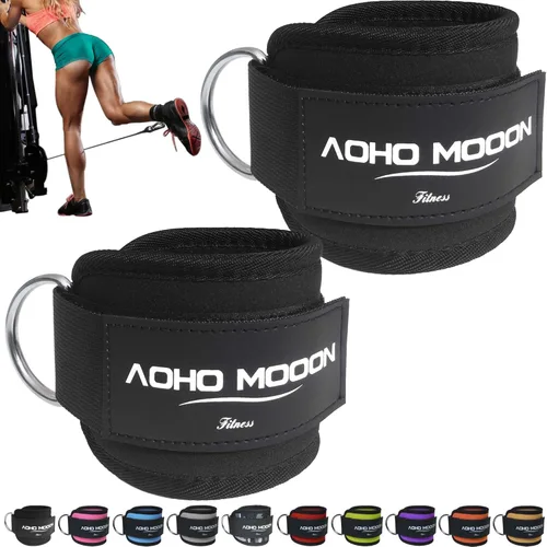 AOHO MOOON Correas de tobillo ajustables y cómodas para máquinas de cable para mujeres, correa de pierna para gimnasio, tobillera para glúteos,