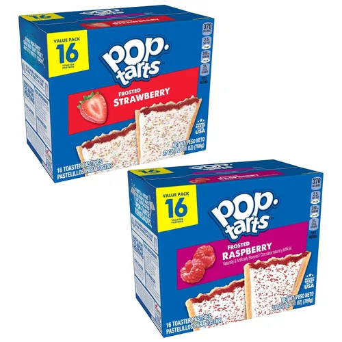 Miniatura 10 de Pop-Tarts - Tostadas, alimentos para el desayuno, bocadillos para niños, paquete de valor, paquete de variedad (32 Pop-Tarts)