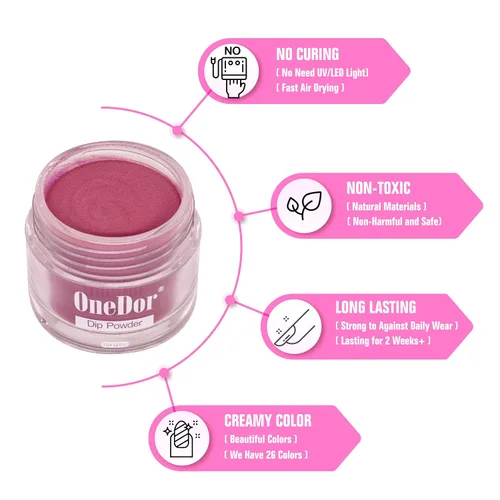Miniatura 5 de OneDor - Polvo para uñas, polvo para inmersión de uñas, sistema de pigmentos de color acrílico, 1 onza