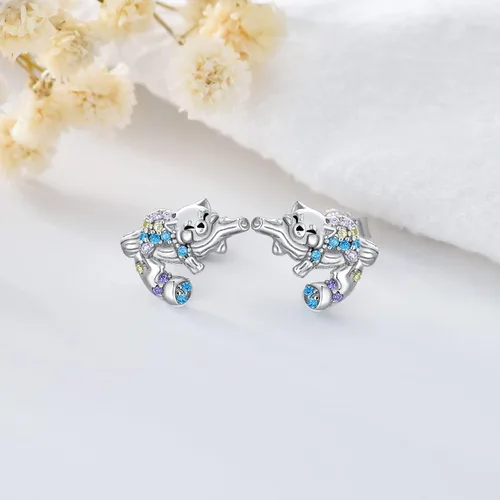 Miniatura 2 de RJK Aretes de plata de ley con forma de animal para mujer regalos de Navidad cumpleaños joyería hipoalergénica para mujer