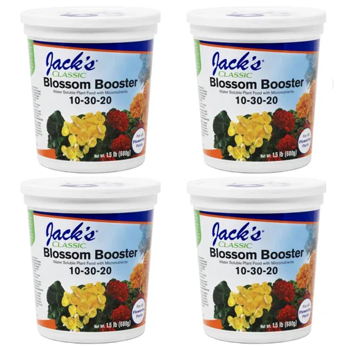 Jack's Classic 10-30-20 Blossom Booster Fertilizante soluble en agua con micronutrientes para aumentar el color y la cantidad de flores en plantas