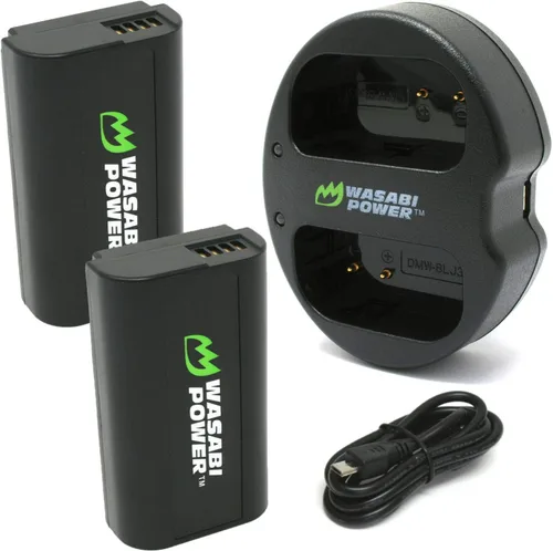 Wasabi Power Batería (paquete de 2) y cargador USB dual para cámaras sin espejo Panasonic DMW-BLJ31 y Panasonic Lumix DC-S1, DC-S1H, DC-S1R, LUMIX S