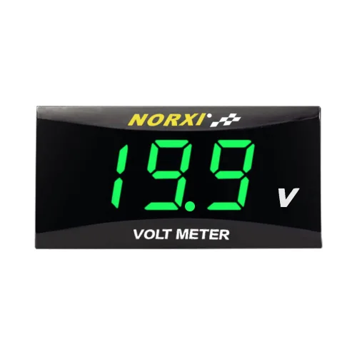 Miniatura 11 de Voltímetro digital para motocicleta, medidor de voltaje CC de 12 V, medidor de voltaje impermeable para automóvil y motocicleta con función de Rojo