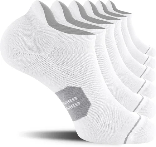 CelerSport - Calcetines para correr, deportivas, para hombre y mujer, 6 unidades, con cojín, corte bajo, con pestaña.