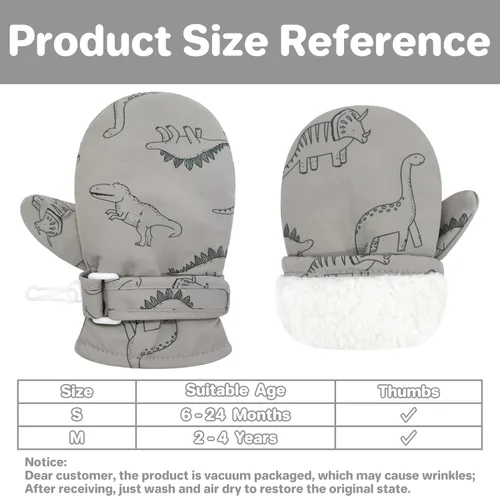 Miniatura 6 de QikQik Guantes de invierno impermeables para niños pequeños - Guantes de nieve para bebés