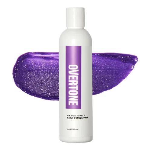 Overtone Acondicionador diario de depósito de color, morado vibrante, 8 onzas, hidratante, sin daños, color temporal para todo tipo de cabello con