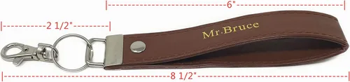 Miniatura 3 de Llavero personalizado de piel sintética con llavero y gancho de langosta, iniciales personalizadas nombre fecha o frase