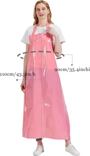 Miniatura 6 de Nanxson Delantal impermeable de TPU Delantal de trabajo industrial ligero con hebilla ajustable delantales de carnicero para lavavajillas CF3148 Rosa