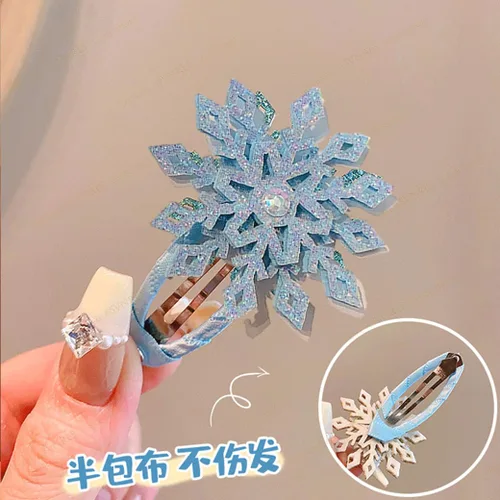 Miniatura 8 de Pinza para el pelo de copo de nieve, accesorios para el cabello de Navidad para mujer, lazo de Navidad, 4 piezas creativas y elegantes con diamantes