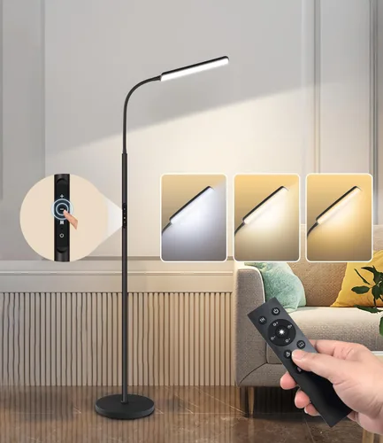 Miniatura 2 de Dimunt Lámpara de pie LED, lámparas de pie brillantes de 15W para sala de estar con temporizador de 1H, lámparas de pie ajustables sin escalones