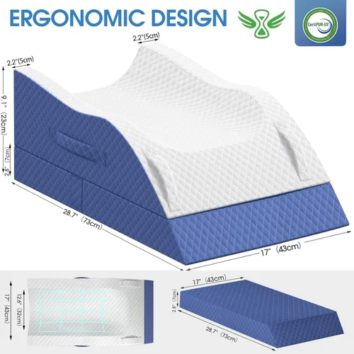 Miniatura 2 de TranquilRelax Almohadas de elevación para pierna después de la cirugía, almohada de cuña ajustable de espuma viscoelástica para lesiones o descanso