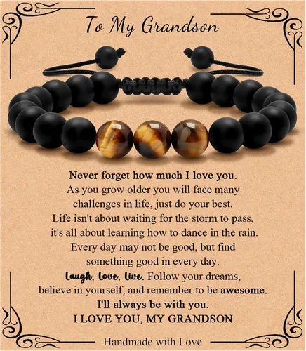 Miniatura 16 de Pulsera de regalos para hombres para papá hijo mi hombre novio marido hermano nieto abuelo papá bonus sobrino tío cumpleaños día del padre