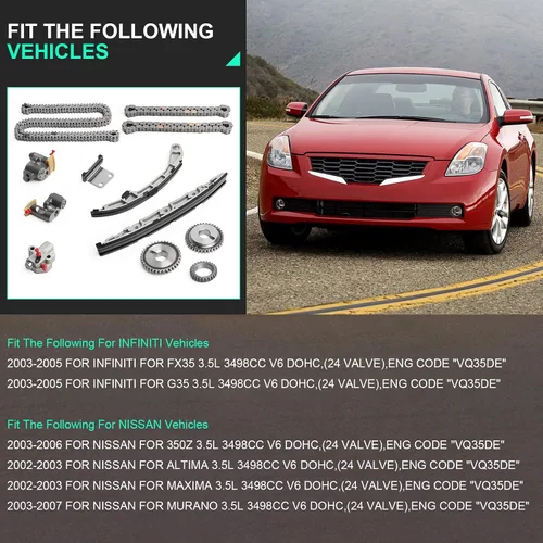 Miniatura 2 de Kit de cadena de distribución para 2003-2005 para Infiniti FX35, 2003-2005 para Infiniti G35, 2003-2006 para Nissan 350Z, 2002-2003 para Nissan