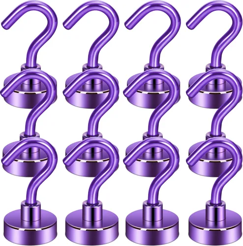 Miniatura 69 de NEOSMUK - Ganchos magnéticos de alta resistencia con imán de neodimio extrafuerte para colgar en refrigerador, caja de herramientas, crucero o Azul