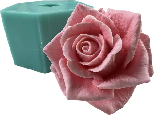 Miniatura 2 de Molde de Silicona 3D de Flor de Rosa Floreciente para Resina Flor Jabón Vela Haciendo Moldes DIY Molde de Pastel de Boda Decorando con Epoxi Molde