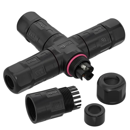 Miniatura 12 de AOHUA Caja de conexiones M20 de 4 vías, impermeable, IP68, caja de salida eléctrica para exteriores, conector de cable de 2 pines para cables