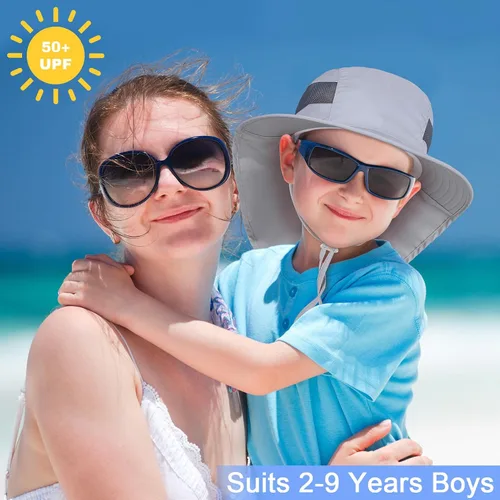 Miniatura 61 de Sombrero de sol para niños, protección UV, unicornio, verano, playa, jugar con ala ancha, solapa para el cuello para niñas y niños