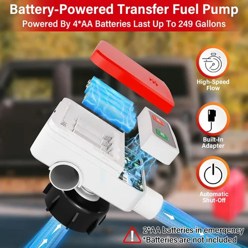 Miniatura 2 de anngrowy Bomba de transferencia de combustible alimentada por batería con parada automática, transferencia de bomba de lata de gas con 4
