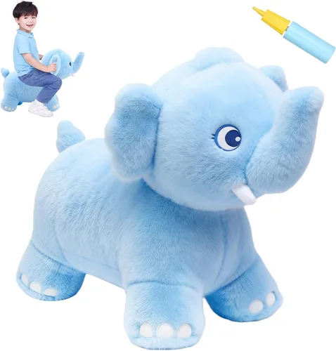Miniatura 9 de INPANY Caballo Saltarín, Juguetes Panda Brincolín, Animal de Peluche Saltarín para Niños Pequeños, Juguetes de Goma Inflables para Montar, Regalo